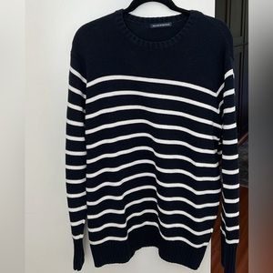 Brandy Melville Navy and White Striped Sweater